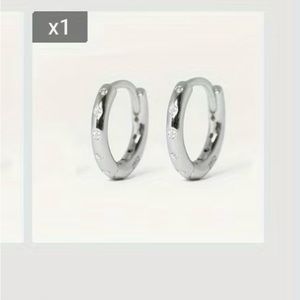 Ladies Sterling Silver hoop earrings with Cubic Zircon